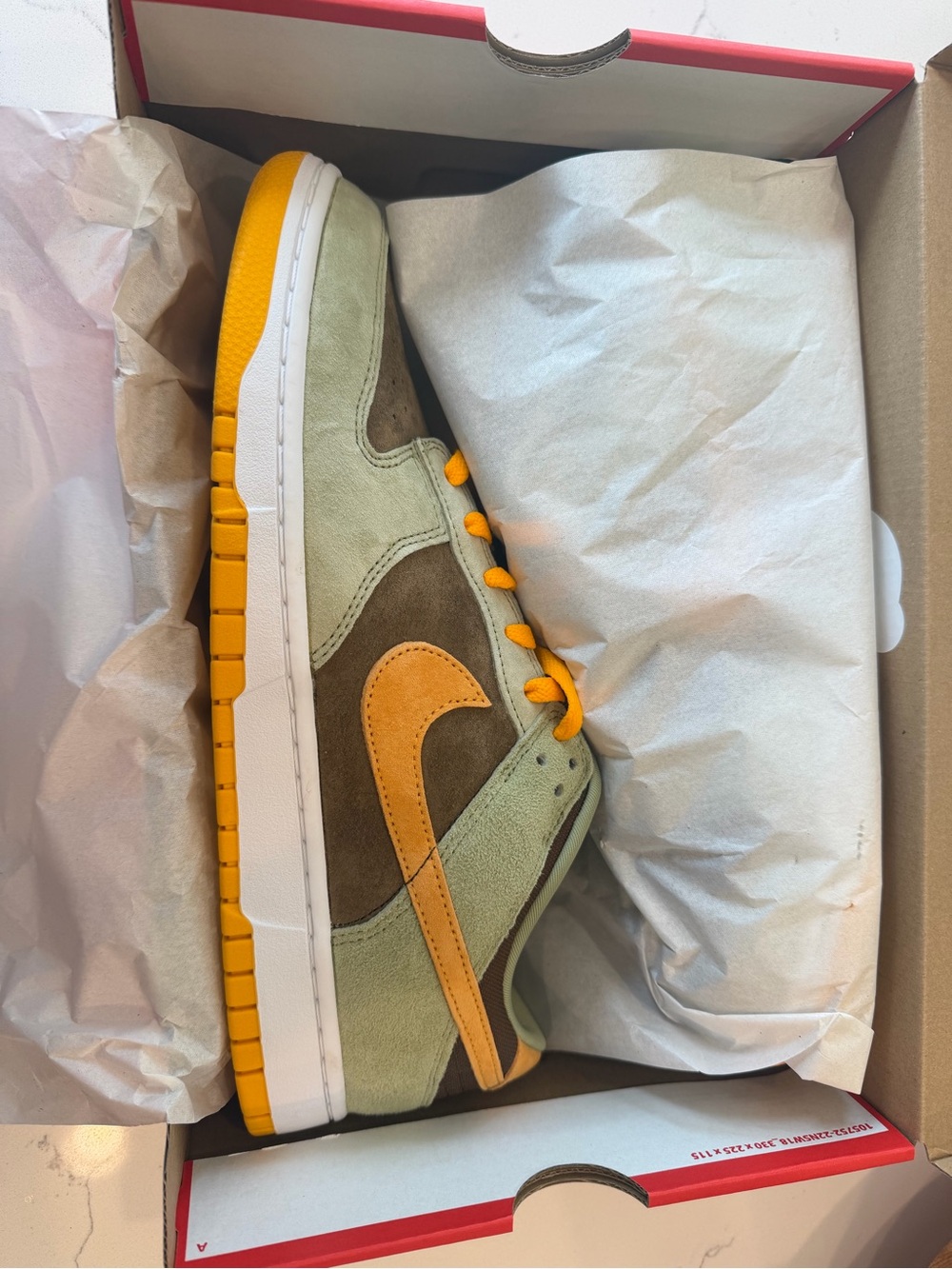 NEW NIKE Suede Low-Top Sneakers in Olive, Brown & Mustard MENS 12